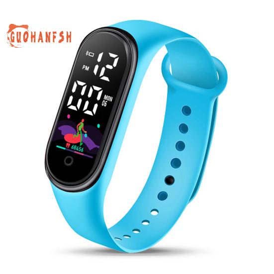 Fashion Sports Bracelet with LED Display, Rounded Dial, Adjustable Silicone Strap, Digital Watch