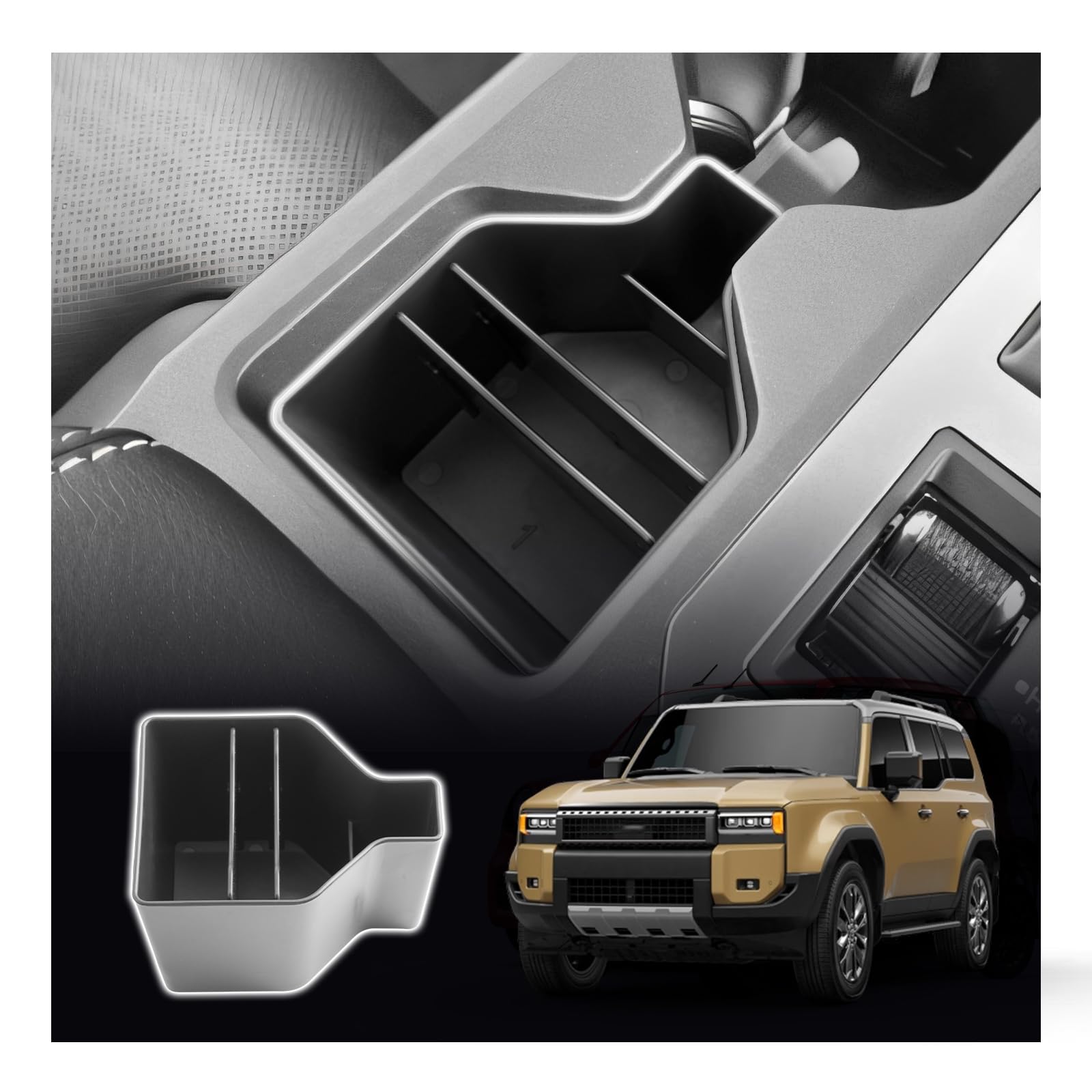 

SXCY Console Box for the New Toyota Land Cruiser Custom Console Storage Box for Land Cruiser 250 Easy Small Item Storage Land Cruiser 250 Interior