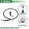 60cm Motorcycle Braided Hydraulic Brake Line Oil Hose Black Silver 1 Set