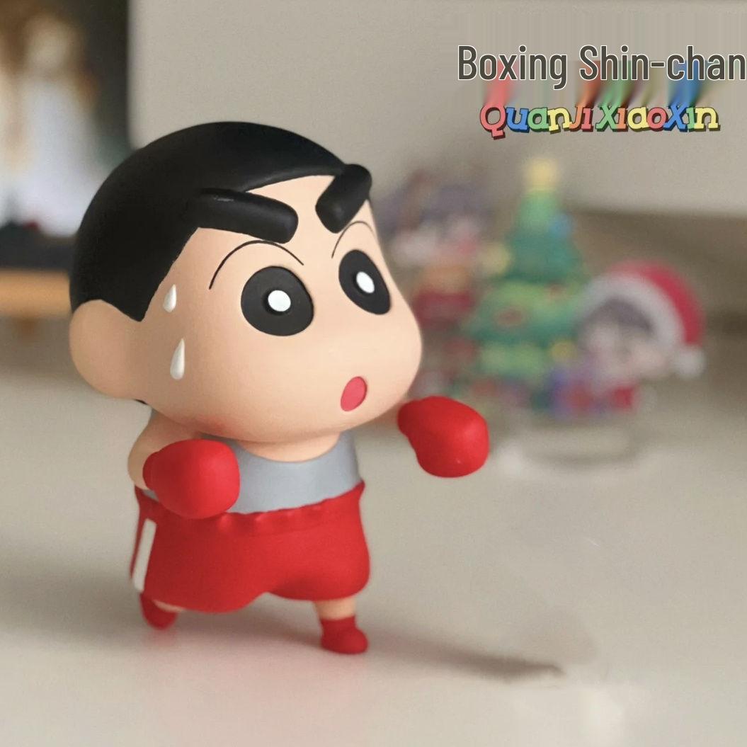 

Crayon Shin-chan Boxing Figure Trendy Toy Doll: Cute Desktop Ornament & Birthday Gift