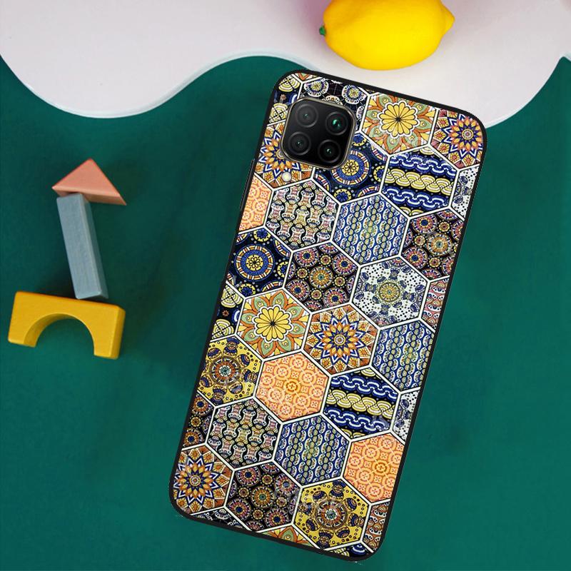 Boho Tile Mosaic Aesthetic For Huawei Nova Y73 Y72 Y70 Y90 Y60 Y61 Y91 12s 12i 11i 8i 9 10 SE P40 Lite P30 P60 Pro Case