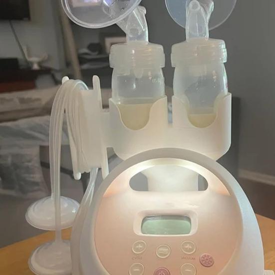 Breast Pump Bottle Holder Space-Saving Design Easy Installation Dual Bottle Organizer with Hose Wrap Arm