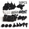 50Pcs Clips Fastener Screws Engine Fender Bumper Rivets Push Pin U Nut Retainers