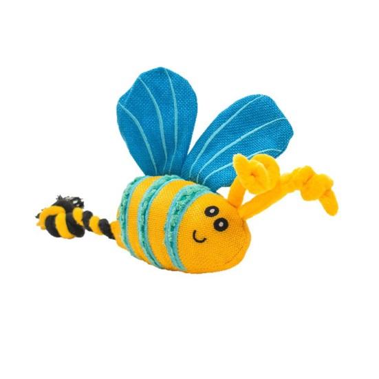 

Stuffed Bee Dog Toy Squeaky Canvas Bee Dog Chew Toy with Rope Knot Interactive Tug-of-War Toy for Puppy Teething Boredom Relief Honeybee