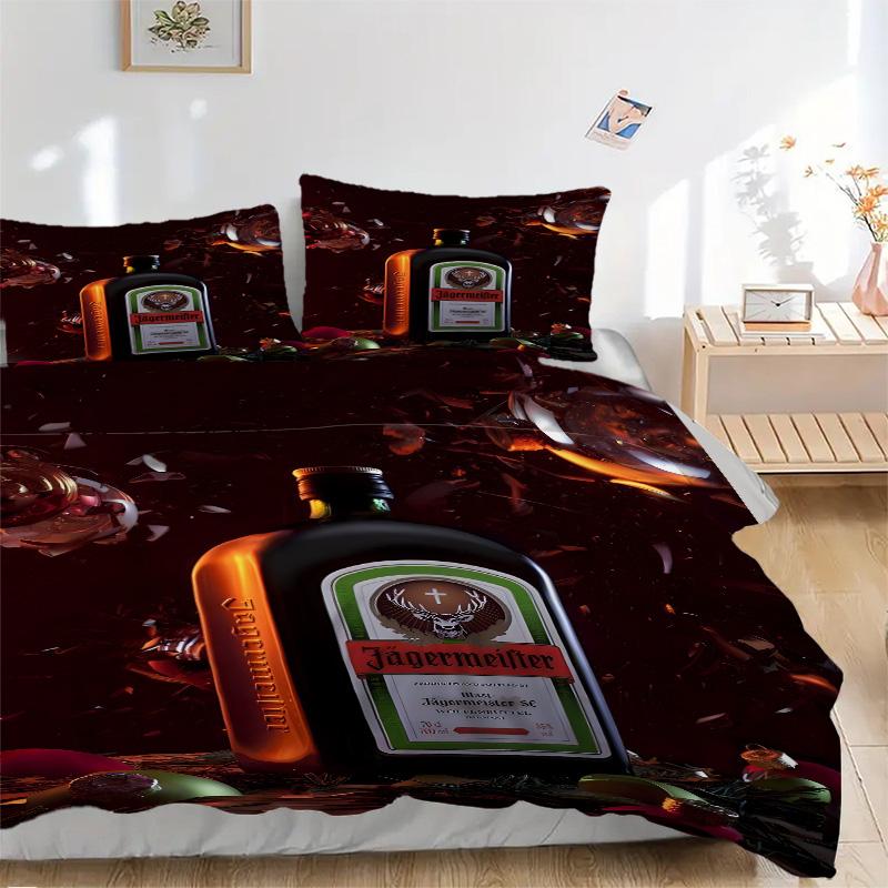 Jgermeister Unique Beverage Print 3Pcs Bedding Setduvet Cover With 2 Bedropillowcase Home Birthday Gift