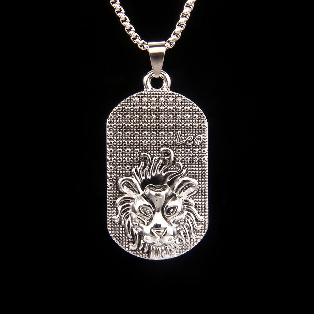 Fashion Twelve Constellations Dog Tag Pendant Necklace, Ladder Symbol Necklace, Street Style Sweater Chain