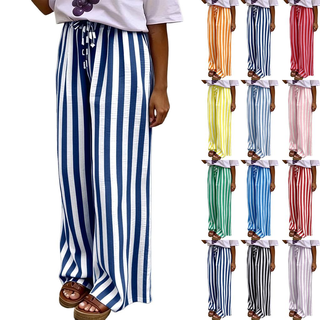 Women's Casual Straight Leg Jogger Pants Loose Fit with Elastic Cuffs for Summer