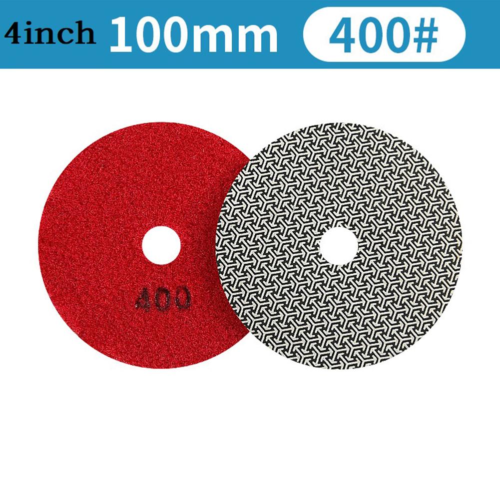 4Inch 60 100 200 400 Electroplated Dry Polishing Pad For Granite Marble Flexible Resin Sanding Disc Polisher Disc