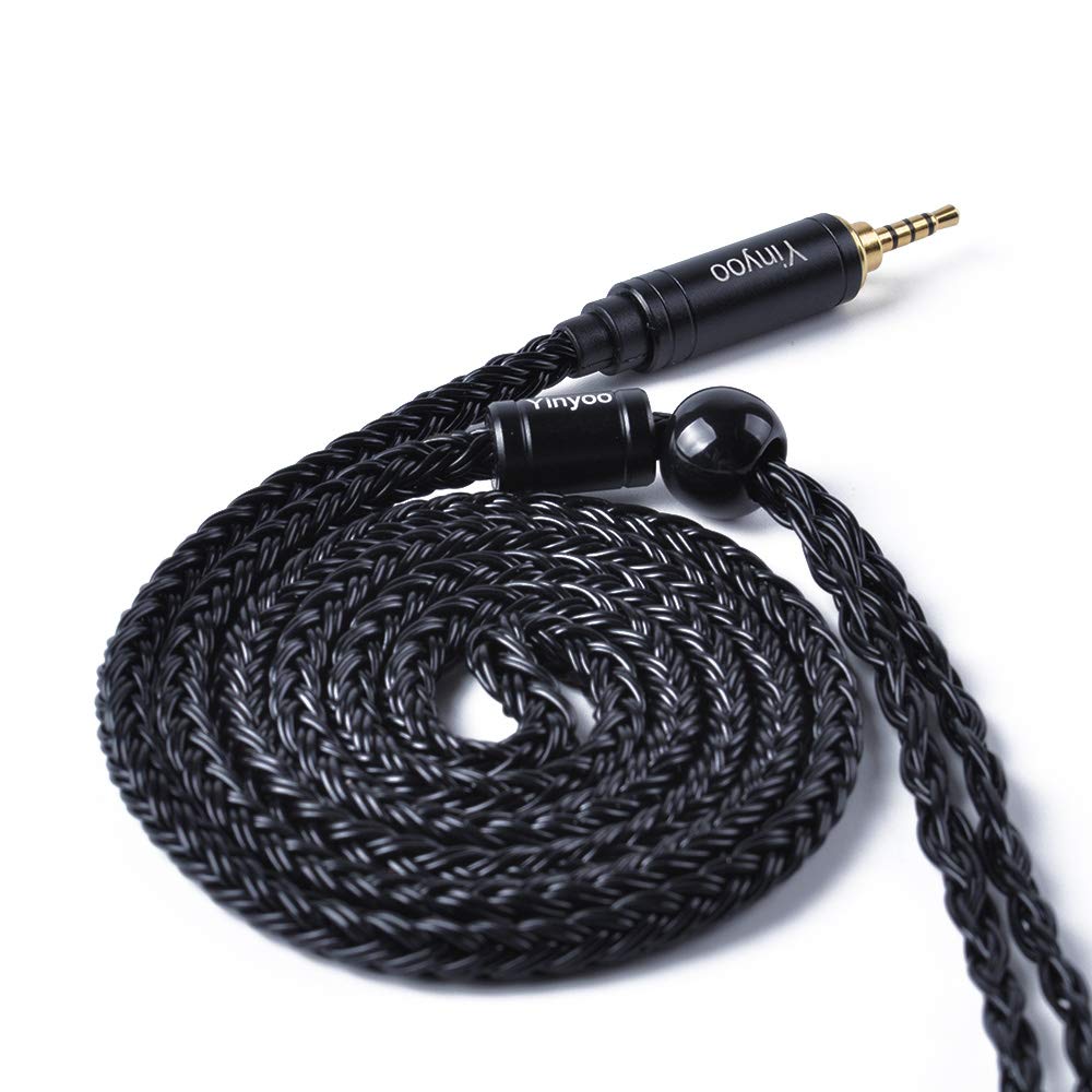 Kabel pro sluchátka Yinyoo MMCX YYX4778 s vysokou čistotou postříbřeného 16jádrového provedení pro vyvážená sluchátka, náhradní kabel pro audio sluchátka