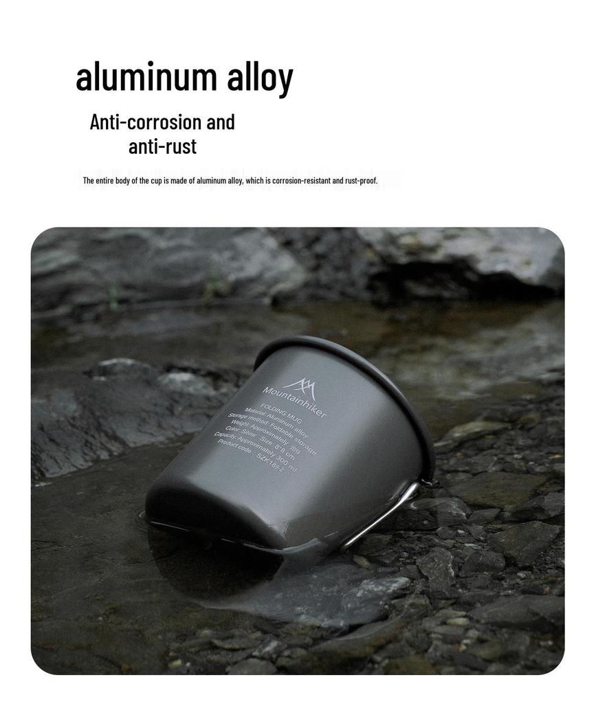 Mountain Camping Aluminum Alloy Folding Mug for Outdoor and Household Use