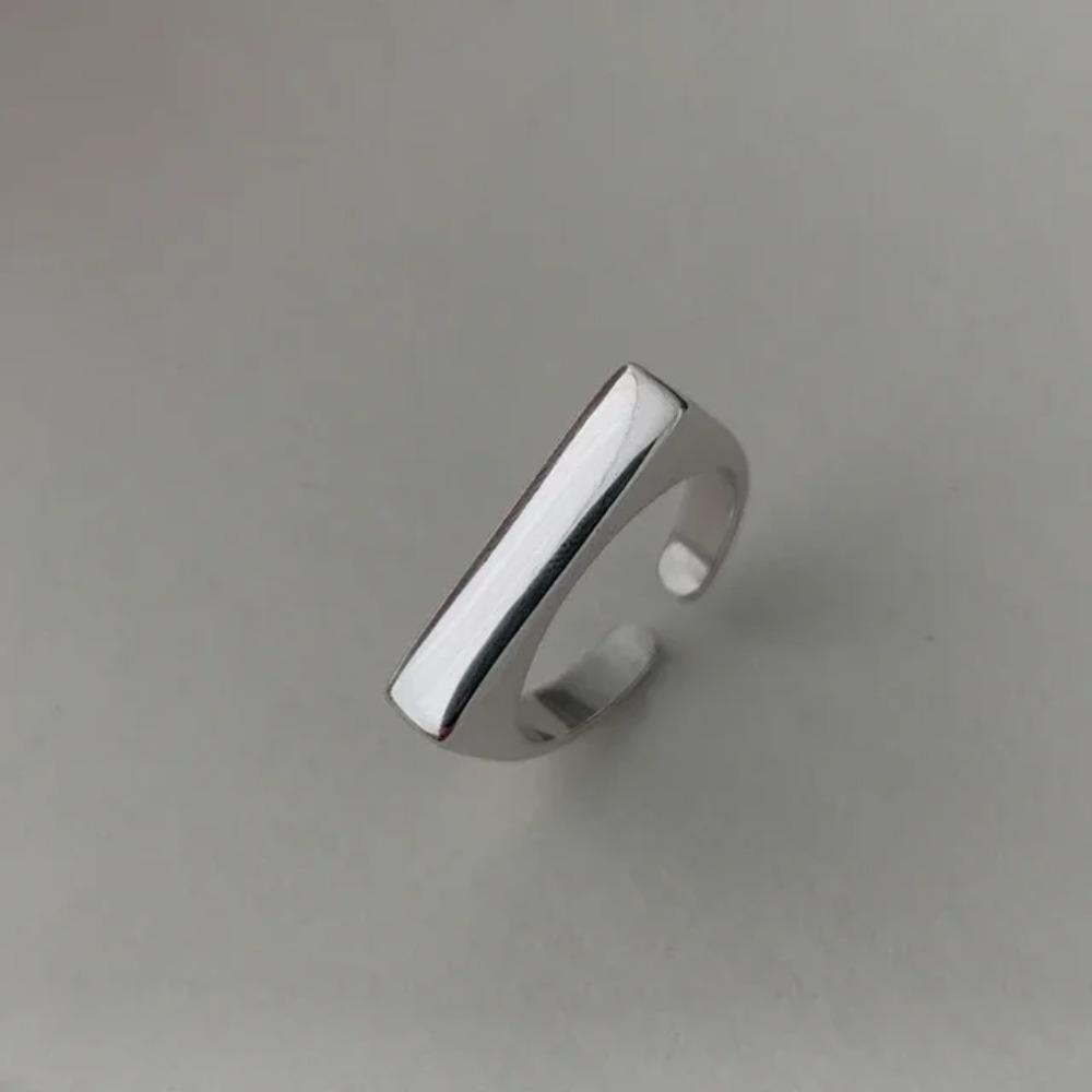 925 Silver Rings for Women Geometric Handmade Irregular Strip Ring Fashion Jewelry Gift