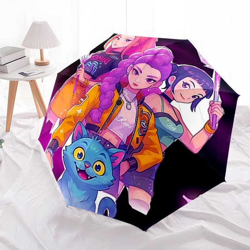 1pc Haikyuu!! Automatic Folding Umbrella, Portable 3-Fold Design, 8-Bone Iron Frame Outdoor Umbrella, Perfect Gift for Fans, Travelers, Everyday Use,