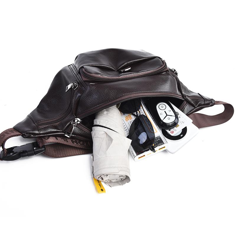 Men's Leather Waist Bag - Retro Fanny Pack, Sling Chest Bum Bag, Crossbody Hip Belt, Casual Fashion, Durable & Stylish