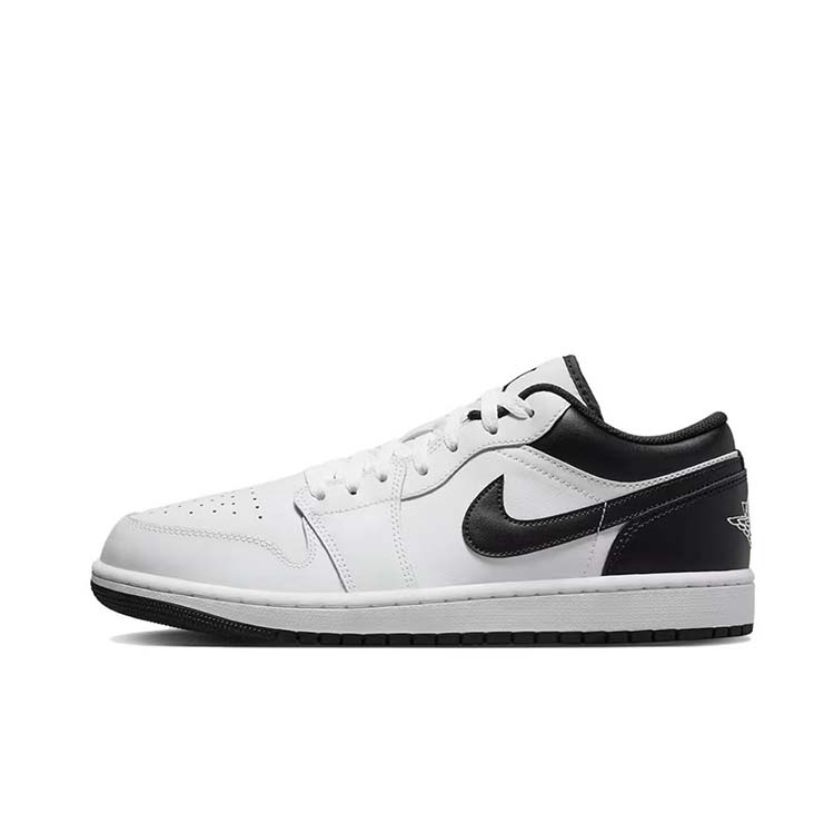 Jordan Air Jordan 1 Cushioning Slip Resistant Low top Vintage Basketball Shoes Men's Black White 553558-132(Team183-)