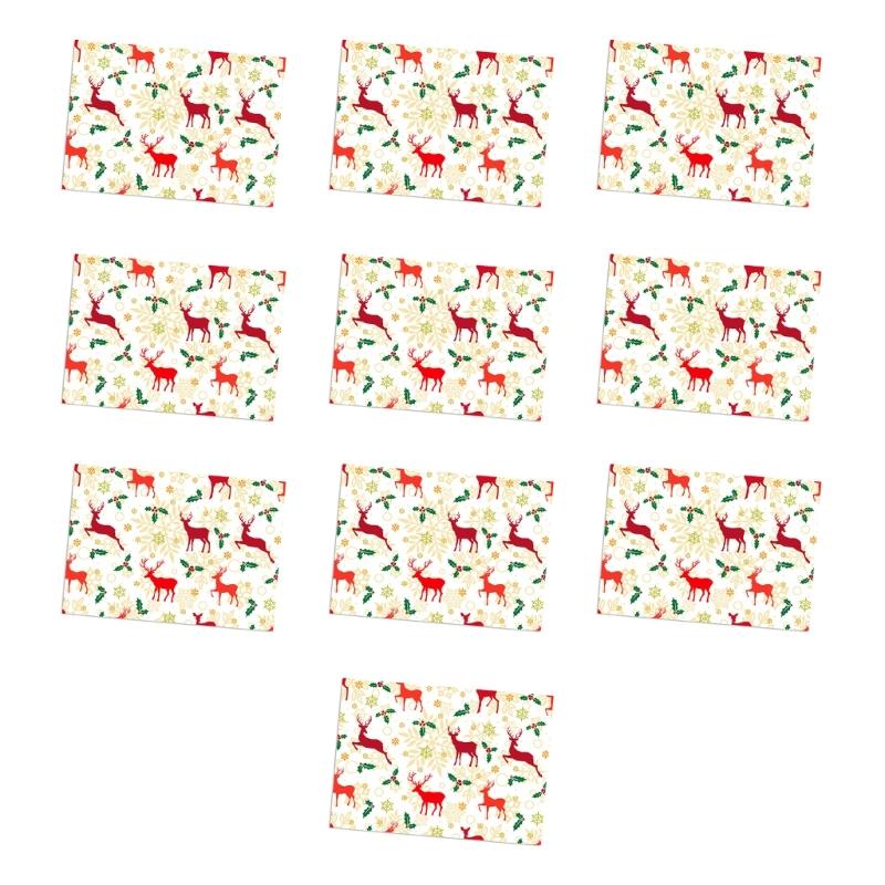 Festival Cartoon Reindeer Design Wrapping Sheets User Friendly Recyclable Paper For Christmas Parties Decorations