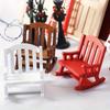 Dollhouse European Vintage Wooden Rocking Chair Mini Christmas Decoration Set Accessories