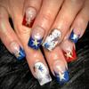 Square Press On Nail 4th of July Fake Nail Independence Day Glues On Nail Patriotic False Nail Full Cover Fake Nail