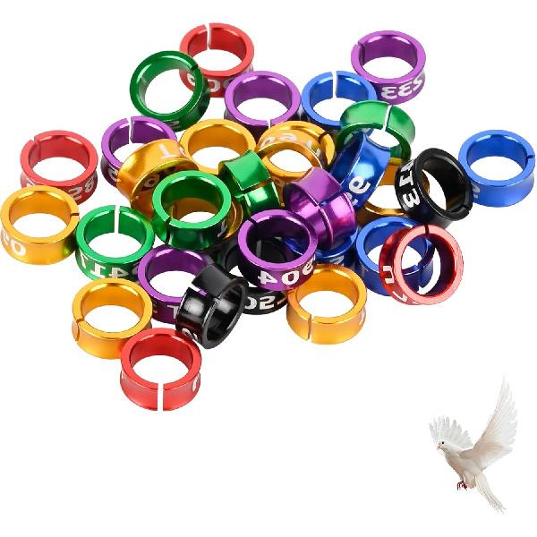 Open Bird Ring Bird Leg Bands Rings Open Bird Leg Rings Aluminum Split Bird Leg Rings Ldentifying Pigeons Training Rings Hibiscus Birds, Parrots,