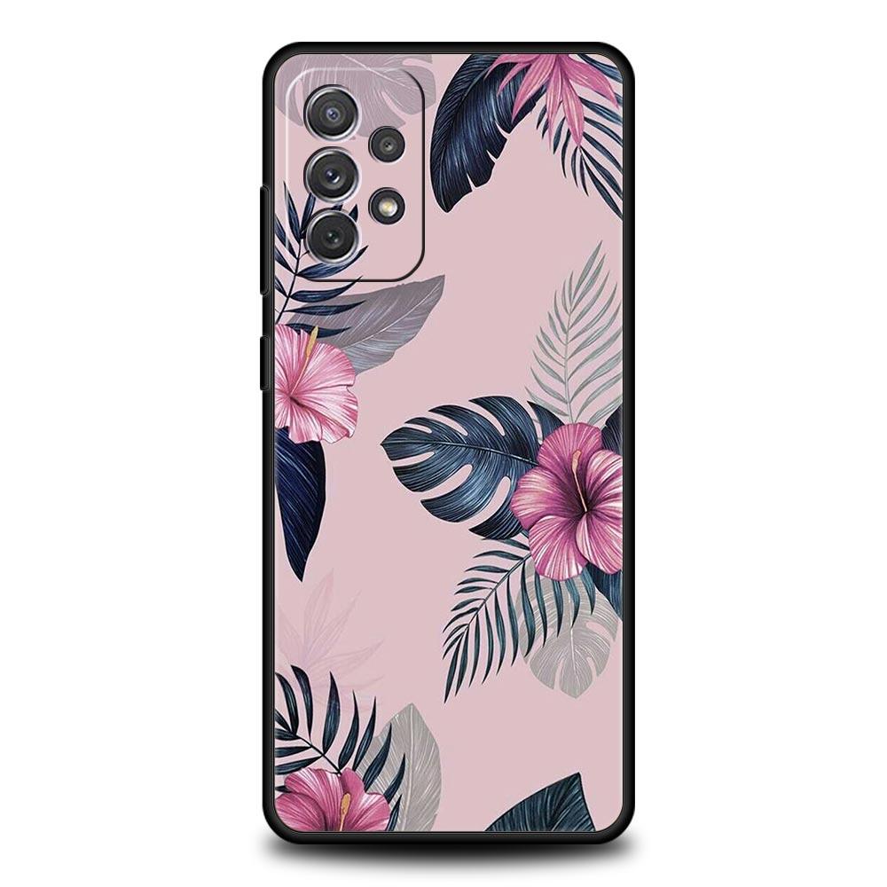 Vintage Banana Leaf Flower Case for Samsung A51 A71 A21S A12 A11 A15 A25 A31 A41 A52 A32 A23 A33 A53 A73 A03S A05S A13 5G Cover