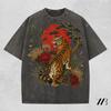 Retro Tiger T Shirt Vintage Boho Linocut Style Wildcat Comfort Colors Tee Cottagecore Animal Graphic Shirt T-shirt