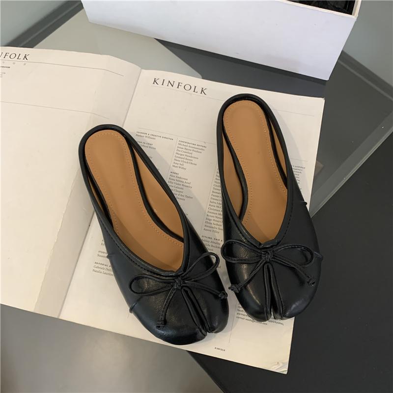 Fashion Bailamos Women Slippers Tabi Ninja Shoes Woman Microfiber Leather Comfy Slides Split Toe Flats Soft Bottom Loafers 2024 New Fash