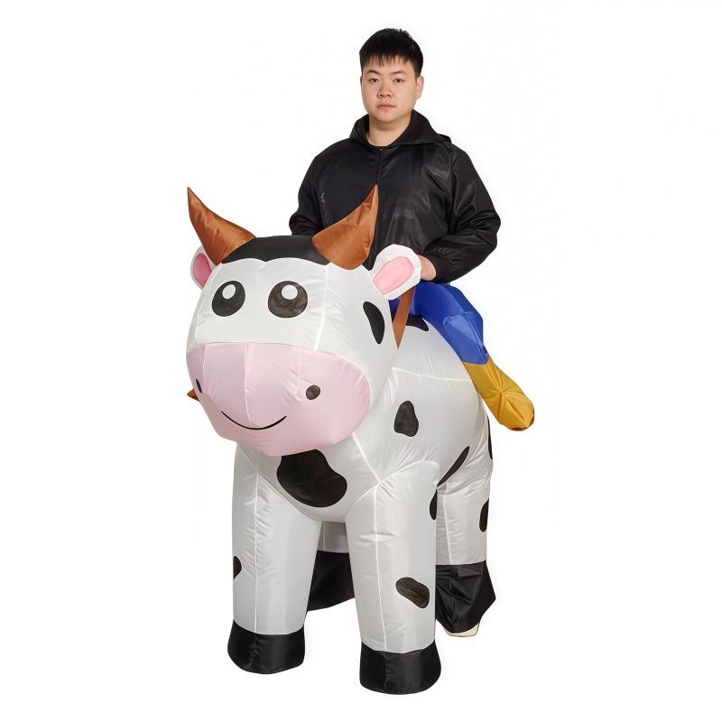 Disfraz de Mascota Inflable de Vaca para Festival de Halloween - Cosplay Creativo y Accesorios para Fotos