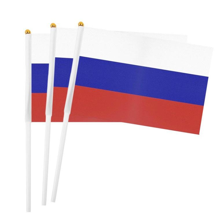 24pcs Handheld Small Flags with Poles 14x21cm Mini National Flags for Events Celebrations and Support Russia Flag Set One Size