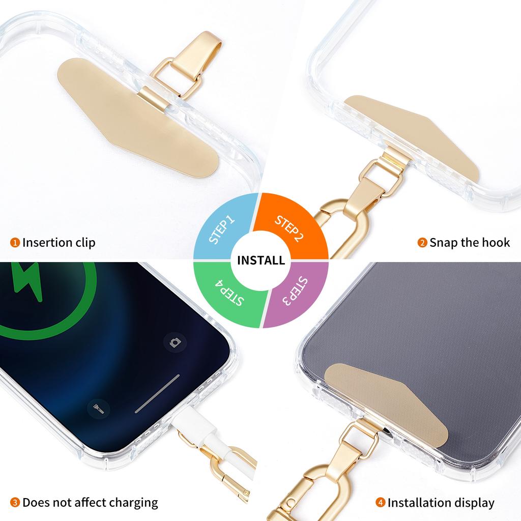 LEEU DESIGN 120cm Smartphone Shoulder Strap with Metal Tether Tab,Adjustable Cell Phone Polyester Lanyard