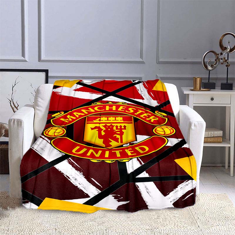 3D Printed Manchester United Football Club Logo Blanket / Soft Flannel Blanket, Customizable. 80cm x 120cm