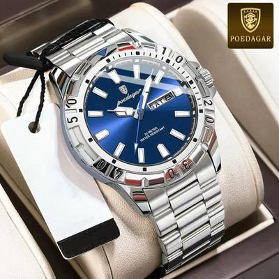 Luxury Watch For Man Military Sports Men Quartz Watch Waterproof Luminous Date Week Stainless Steel Men's Watches