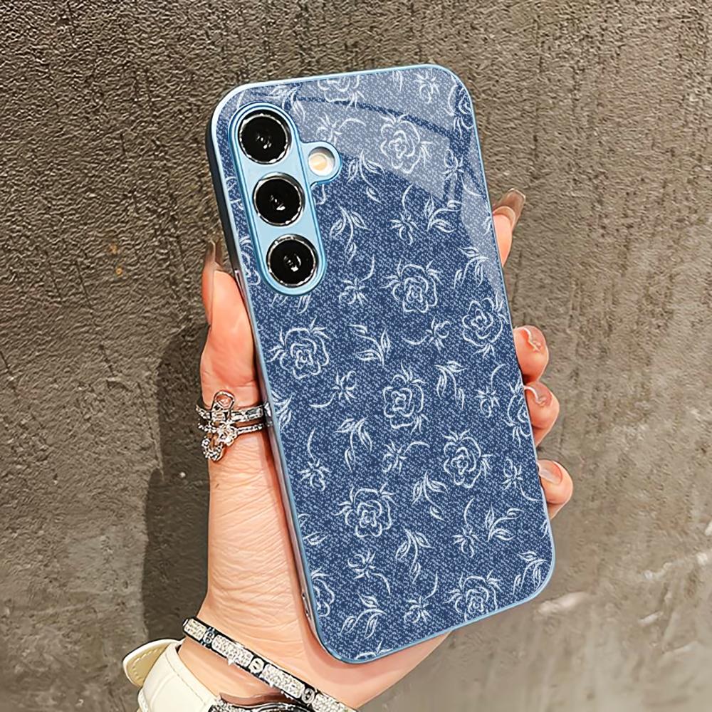 Simplicity Embroidery PhoneCase for Samsung Galaxy S26 S25 S24 S23 S22 FE Ultra Plus Built-in glass feel bare machine Men women