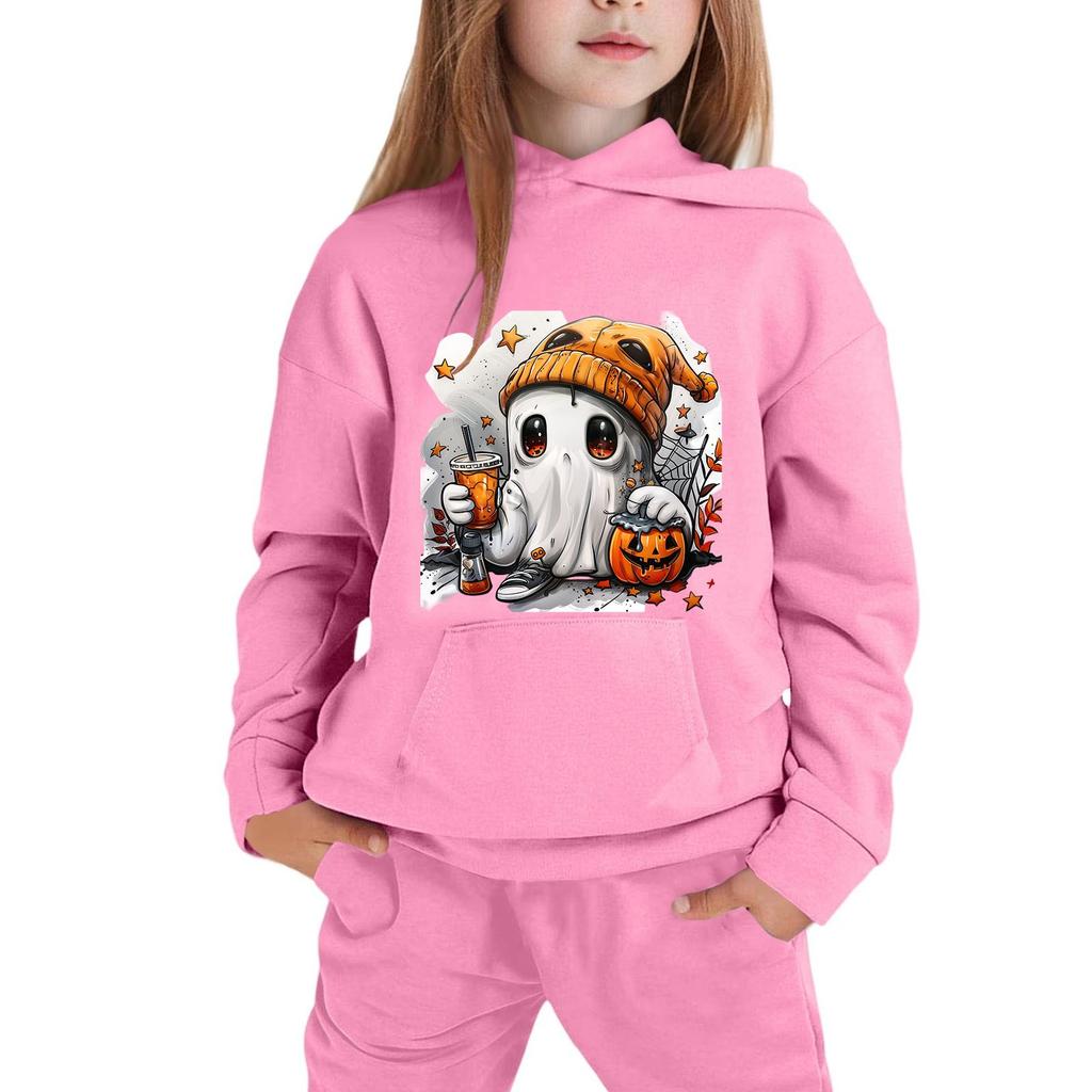 Kids' Hooded Sweatshirt with Halloween Print for Festive Wear