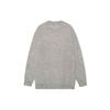 Li Ning Embroidered Logo Solid Color Loose Fit Pullover Sweater Men sweater Gray AMBR051-1