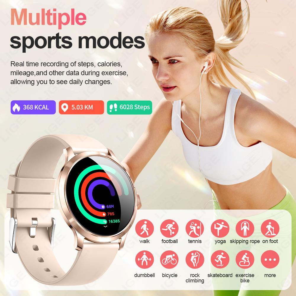 New Smart Watch Women Gift 1.32 Inch Full Touch Screen Sport Fitness Watches Bluetooth Calls Digital Smartwatch Ladies