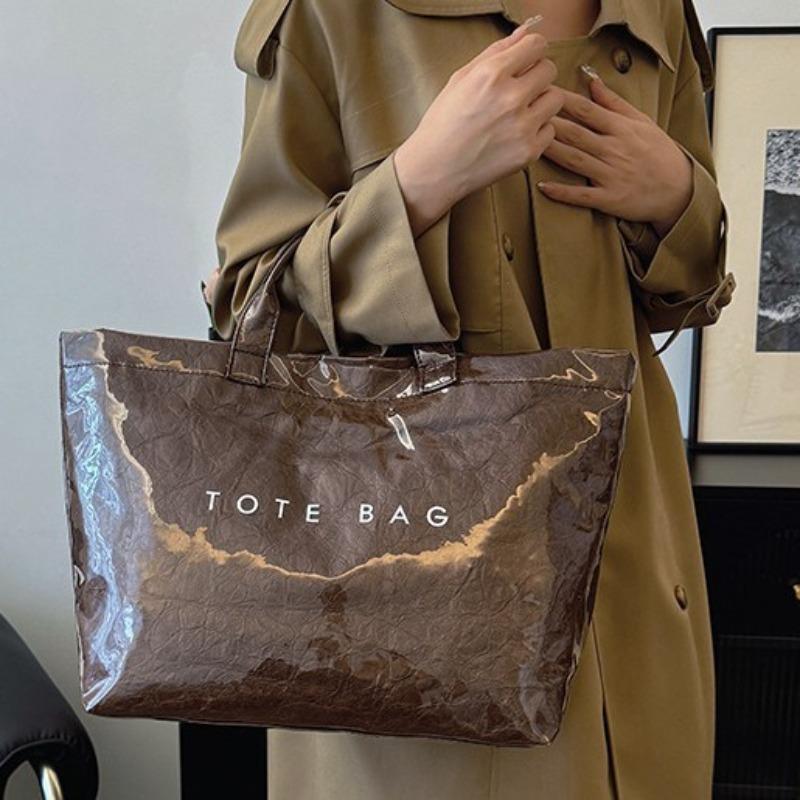 Fashion retro DuPont paper bag women's new commuter large-capacity kraft paper handbag, tote bag