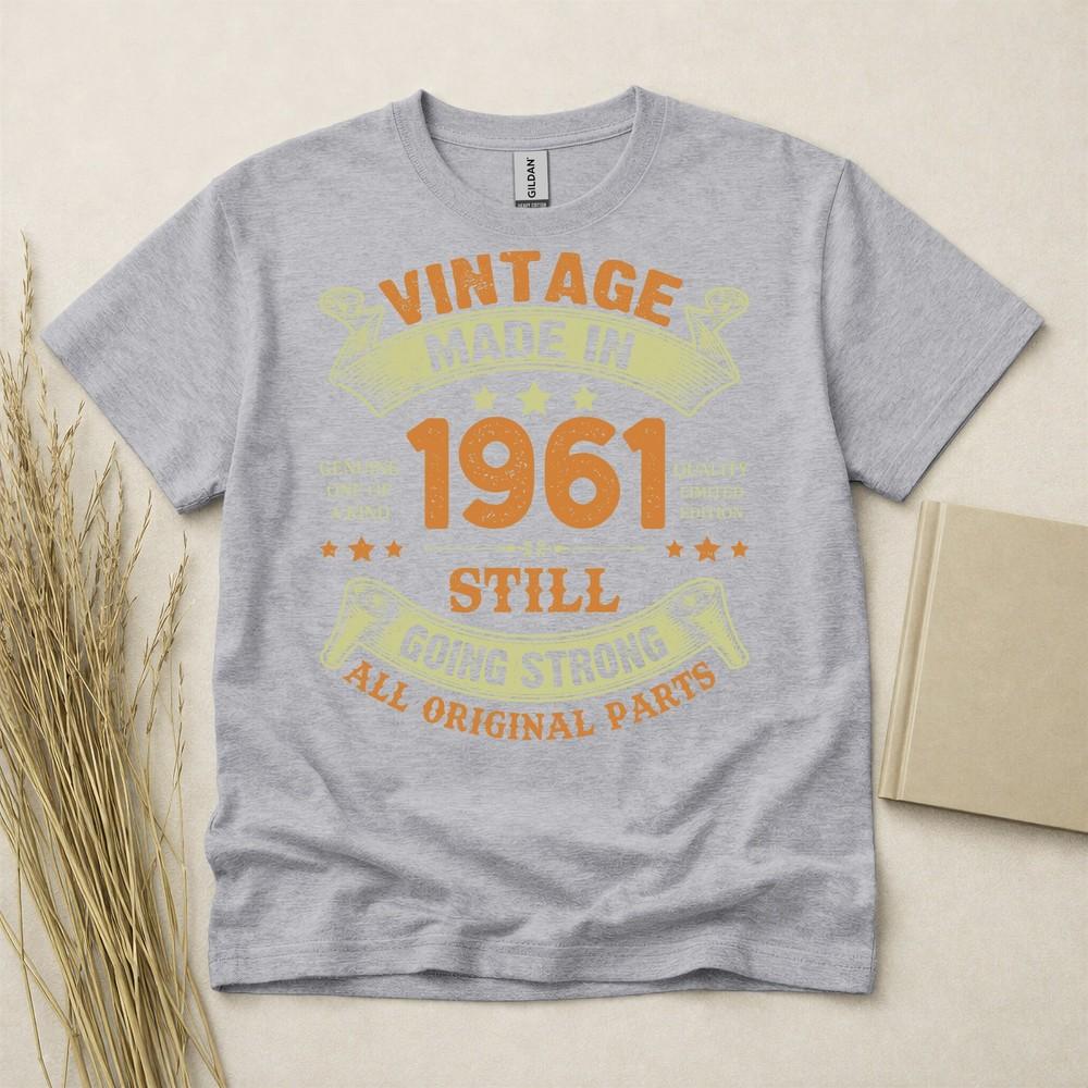 65th Birthday Tshirt Born In 1961 65 Years Old Gifts All Original Parts Vintage