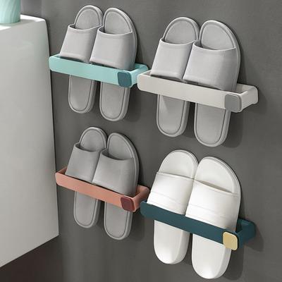 Slippers Rack Hanging Shoe Holder Self Adhesive Shoe Rack Hanging Multi Function Wall Bracket Shoe Organiser for Door Cabinet