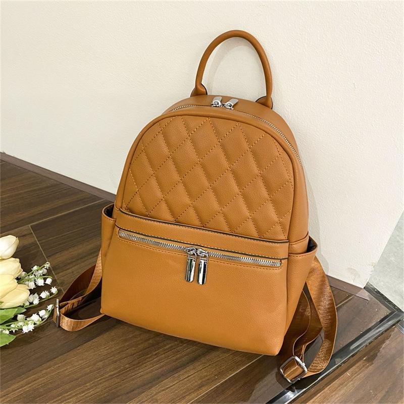 Diamond-shaped Double-shoulder Bag - New Women's Model, Simple and Versatile, Large Capacity, High-quality and Trendy Embroidery Backpack