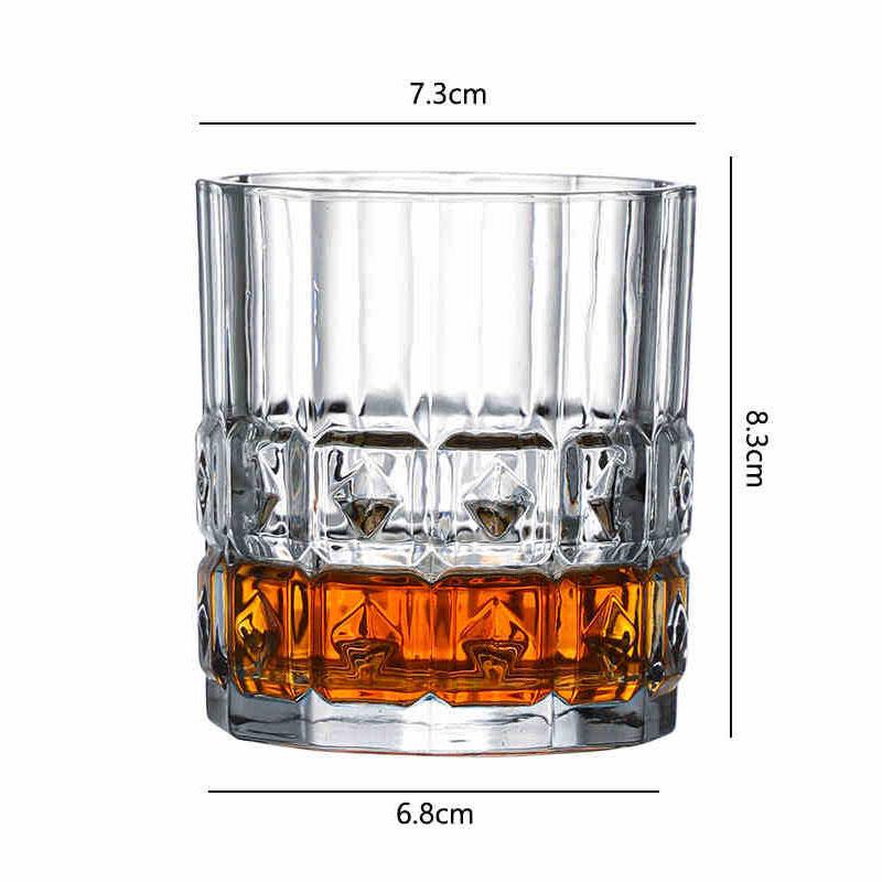 

225 мл или 280 мл Высокий уровень внешнего вида Стеклянные стаканы для виски Пивные стаканы Высококлассные стаканы для воды для баров и ресторанов В качестве подарков 1pcs
