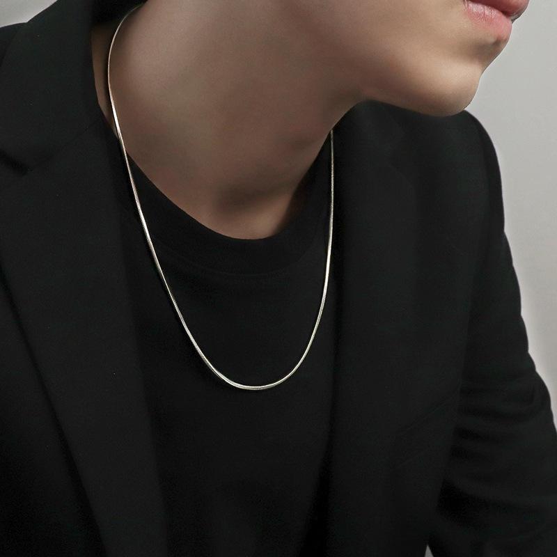 Men's Trendy Luxury Titanium Steel Snake Bone Necklace - High-End, Fade-Resistant, Fashionable Chain.