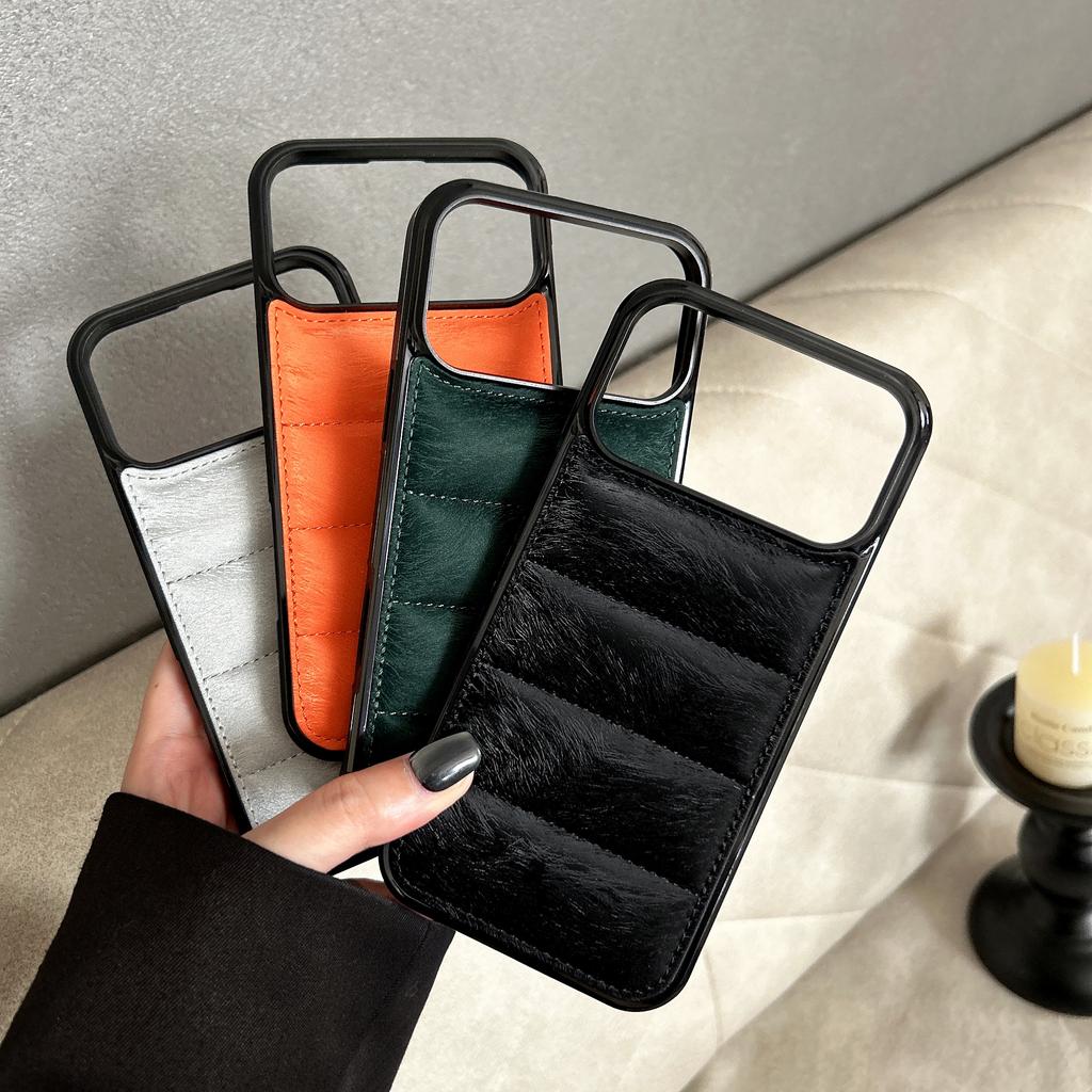 Buntes Daunenjacke Muster Silikon Handyhülle für iPhone 17 Air 16 15 14 17 Pro Max Plus 13Mini Stoßfeste Blasenabdeckung