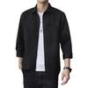 Summer Dress Business Oxford Plus Relaxed Black L [foveitaa] Men's Shirt, Three-Quarter Sleeve, Men's Shirt, Shirt, Sizes, Casual, Fit, Stylish,