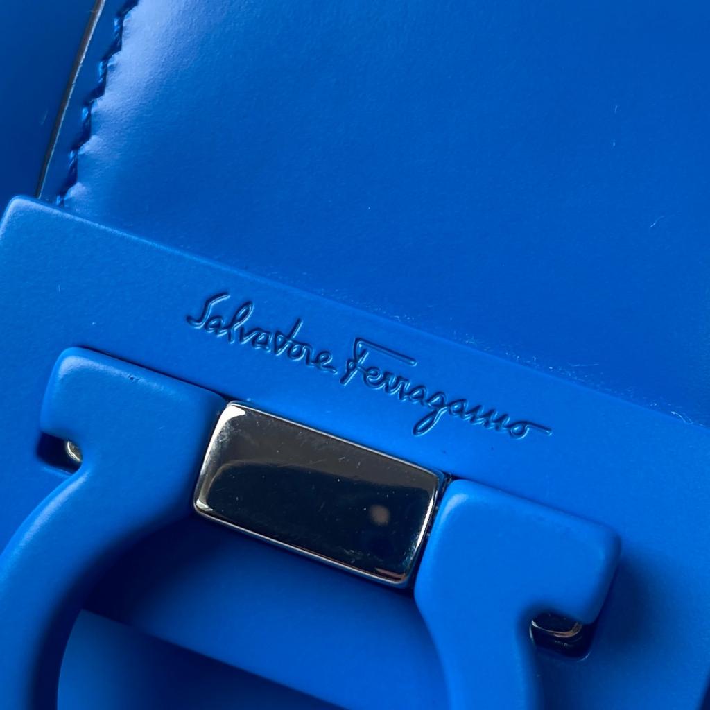 Used Salvatore FerragamoHandbag blue leather Women