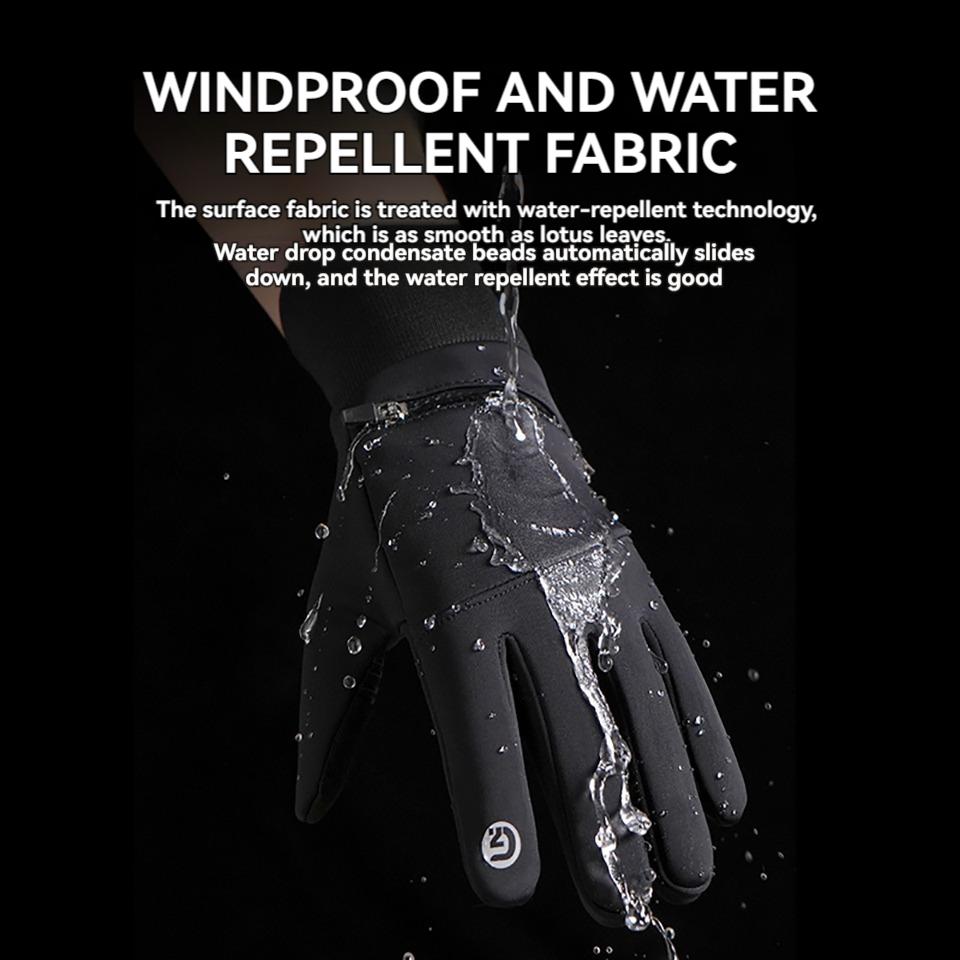Getinfit Cycling Gloves Winter Outdoor Men Shows Two Fingers Touch Screen Ride Bike Anti-Slip Windproof Add Fleece Warmth Length