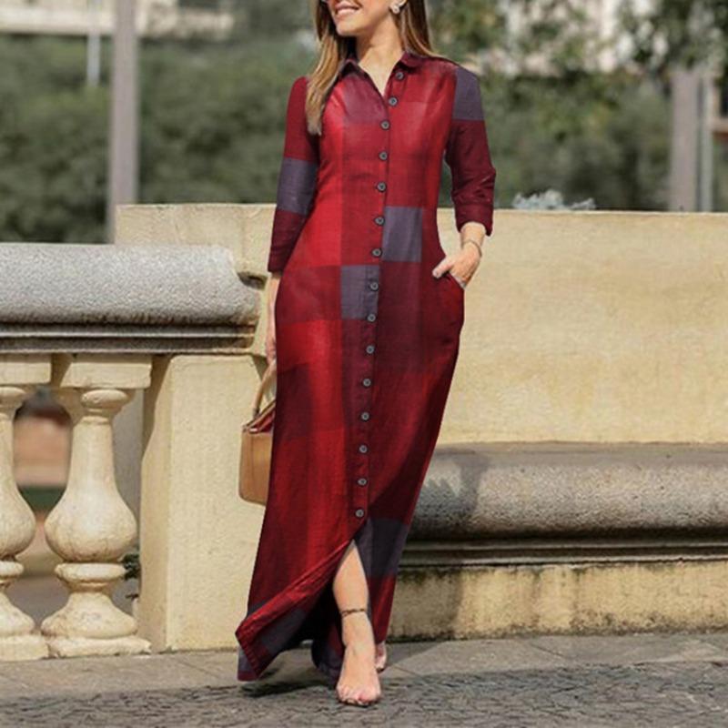 BITCED Fashion Autumn Winter V-Neck Long Sleeve Casual Dresses