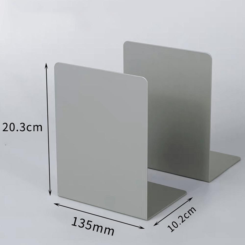 2pcs Ins Simple Metal Book Stand Desktop Non-slip Bookend Student Book Organizer Bookends Large Thickened Books Storage Rack