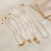Fashion Trendy Jewelry Fashion Stylish Niche Design Retro Baroque Shell Starfish Necklace Clavicle Chain
