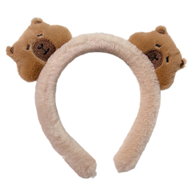 Tiara Adorável de Capivara Peça de Cabeça Peluda para Bailes de Formatura Aniversários Acessório de Cabeça Divertido Presilha de Cabelo de Capivara Acessório de Cabeça