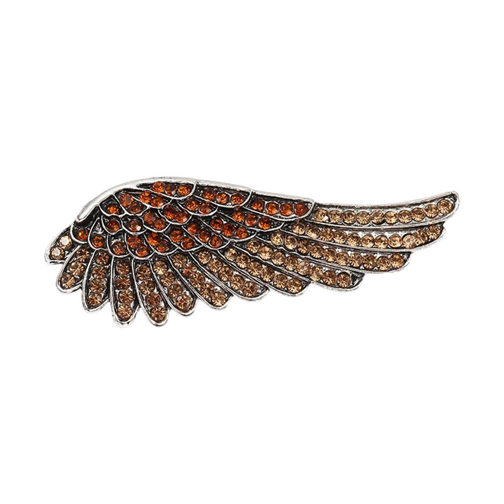 Vintage Angel Wing Brooch With Sparkling Crystals Elegant Feather Lapel Pin Accessories For Party Office Accessories