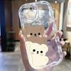 Popular Brown and White Bear Is Suitable for Iphone16promax Mobile Phone Case Apple 15 Girl 14pro Japan and Korea 13/12